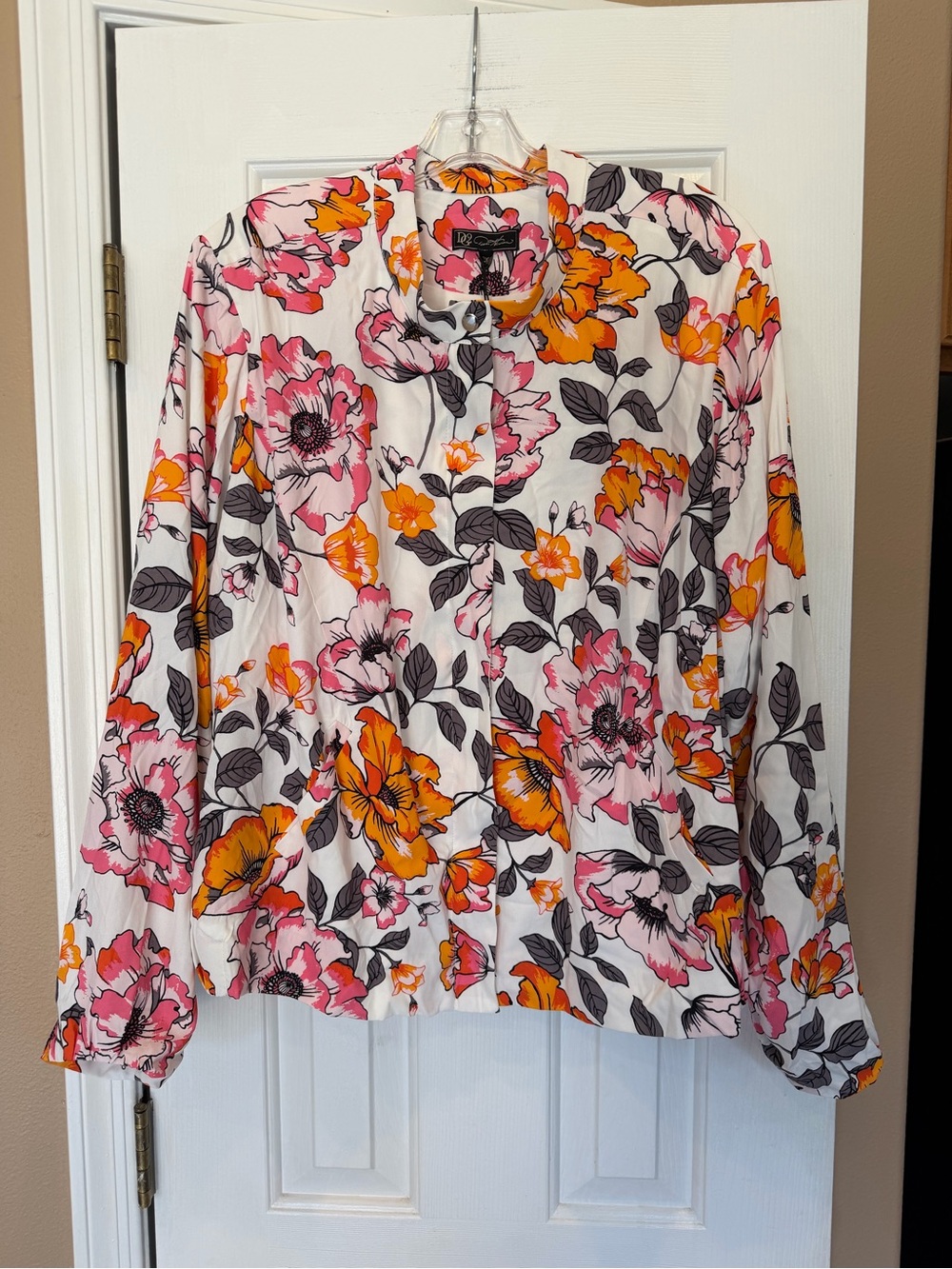 DG2 by Diane Gilman Lightweight Bomber Retro-style Floral Jacket Womens 2X NWT
